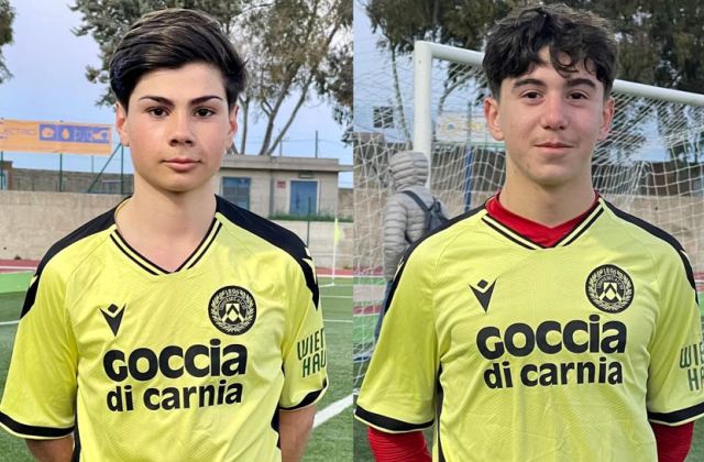 Due baby calciatori dell’Atletico Raddusa, Giuseppe Maria Leanza e Giuseppe Pio Rizzo, convocati dalla Udinese Calcio per uno stage